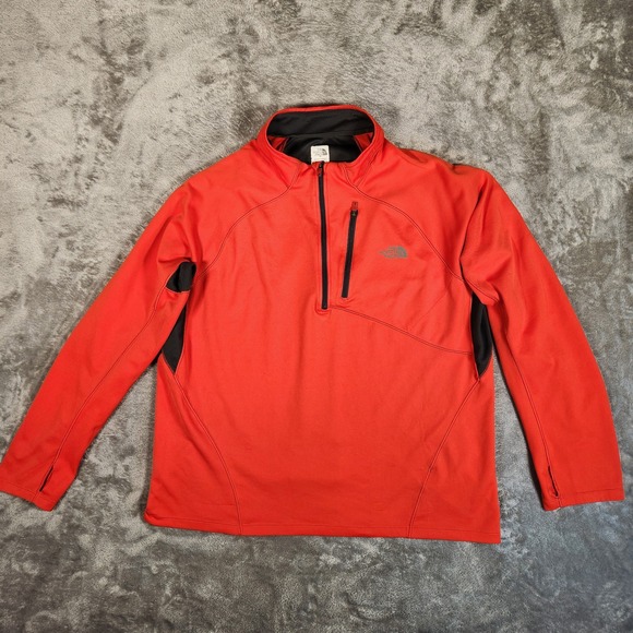 The North Face Other - The North Face Pullover Mens XL A5UN Red 1/4 Zip Thumbhole Mesh Panel EUC